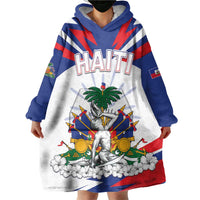 Personalized Haiti Heritage Month Wearable Blanket Hoodie Negre Marron With Hibiscus