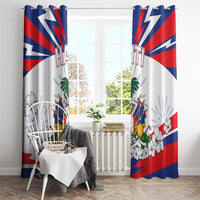 Haiti Heritage Month Window Curtain Negre Marron With Hibiscus