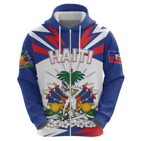 Personalized Haiti Heritage Month Zip Hoodie Negre Marron With Hibiscus