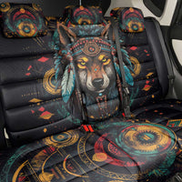 Native American Wolf Back Car Seat Cover Abstract Geometric Style