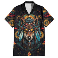 Native American Wolf Family Matching Summer Maxi Dress and Hawaiian Shirt Abstract Geometric Style