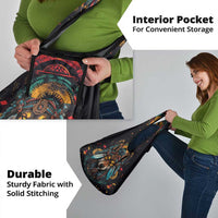 Native American Wolf Grocery Bag Abstract Geometric Style