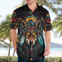 Native American Wolf Hawaiian Shirt Abstract Geometric Style