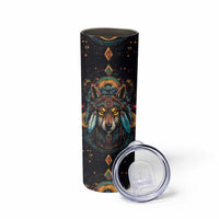 Native American Wolf Skinny Tumbler Abstract Geometric Style