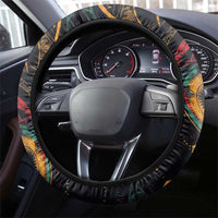 Native American Wolf Steering Wheel Cover Abstract Geometric Style