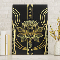 Egypt The Lotus Canvas Wall Art Gold Bloom Hieroglyphic Patterns