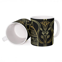 Egypt The Lotus Ceramic Mug Gold Bloom Hieroglyphic Patterns