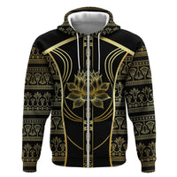 Egypt The Lotus Hoodie Gold Bloom Hieroglyphic Patterns