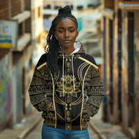 Egypt The Lotus Hoodie Gold Bloom Hieroglyphic Patterns