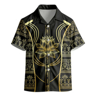 Egypt The Lotus Kid Hawaiian Shirt Gold Bloom Hieroglyphic Patterns