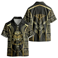 Egypt The Lotus Kid Hawaiian Shirt Gold Bloom Hieroglyphic Patterns DT05