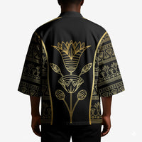 Egypt The Lotus Kimono Gold Bloom Hieroglyphic Patterns