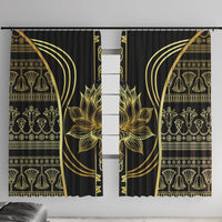 Egypt The Lotus Window Curtain Gold Bloom Hieroglyphic Patterns