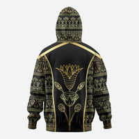 Egypt The Lotus Zip Hoodie Gold Bloom Hieroglyphic Patterns