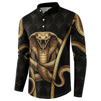 Egypt Uraeus Button Sweatshirt Gold Cobra Luxury Style