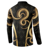 Egypt Uraeus Button Sweatshirt Gold Cobra Luxury Style