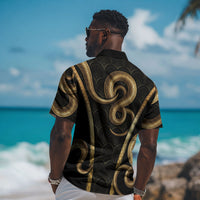 Egypt Uraeus Hawaiian Shirt Gold Cobra Luxury Style DT05