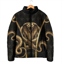 Egypt Uraeus Padded Jacket Gold Cobra Luxury Style