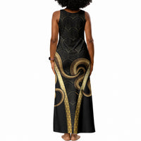 Egypt Uraeus Tank Maxi Dress Gold Cobra Luxury Style