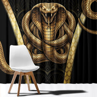 Egypt Uraeus Window Curtain Gold Cobra Luxury Style