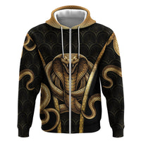 Egypt Uraeus Zip Hoodie Gold Cobra Luxury Style