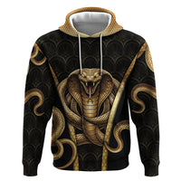 Egypt Uraeus Zip Hoodie Gold Cobra Luxury Style