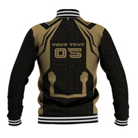 Custom Egypt KA Baseball Jacket Gold Symbol Hieroglyphic Texture