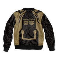 Custom Egypt KA Bomber Jacket Gold Symbol Hieroglyphic Texture
