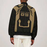 Custom Egypt KA Bomber Jacket Gold Symbol Hieroglyphic Texture