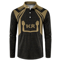 Custom Egypt KA Button Sweatshirt Gold Symbol Hieroglyphic Texture