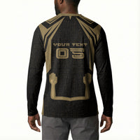 Custom Egypt KA Button Sweatshirt Gold Symbol Hieroglyphic Texture