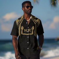 Custom Egypt KA Hawaiian Shirt Gold Symbol Hieroglyphic Texture