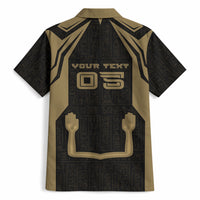 Custom Egypt KA Hawaiian Shirt Gold Symbol Hieroglyphic Texture