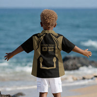 Custom Egypt KA Kid Hawaiian Shirt Gold Symbol Hieroglyphic Texture DT05