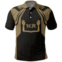 Custom Egypt KA Polo Shirt Gold Symbol Hieroglyphic Texture
