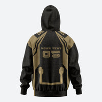 Custom Egypt KA Zip Hoodie Gold Symbol Hieroglyphic Texture