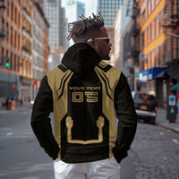 Custom Egypt KA Zip Hoodie Gold Symbol Hieroglyphic Texture