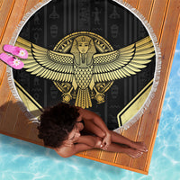 Egypt BA Beach Blanket Winged Pharaoh Hieroglyphic Patterns