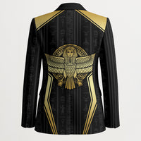Egypt BA Blazer Winged Pharaoh Hieroglyphic Patterns