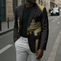 Egypt BA Blazer Winged Pharaoh Hieroglyphic Patterns