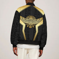 Egypt BA Bomber Jacket Winged Pharaoh Hieroglyphic Patterns