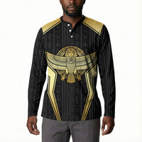 Egypt BA Button Sweatshirt Winged Pharaoh Hieroglyphic Patterns