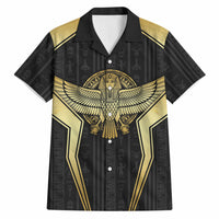 Egypt BA Hawaiian Shirt Winged Pharaoh Hieroglyphic Patterns