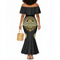 Egypt BA Mermaid Dress Winged Pharaoh Hieroglyphic Patterns