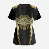 Egypt BA Scrub Top Winged Pharaoh Hieroglyphic Patterns
