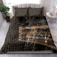 Egyptian God Anubis Bedding Set Jackal Headed Deity Ancient Egypt Mythology Gilded