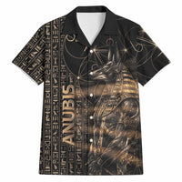 Personalized Egyptian God Anubis Hawaiian Shirt Jackal Headed Deity Ancient Egypt Mythology Gilded