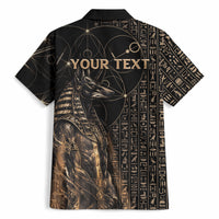 Personalized Egyptian God Anubis Hawaiian Shirt Jackal Headed Deity Ancient Egypt Mythology Gilded
