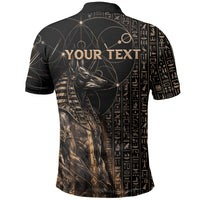 Personalized Egyptian God Anubis Polo Shirt Jackal Headed Deity Ancient Egypt Mythology Gilded