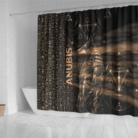 Egyptian God Anubis Shower Curtain Jackal Headed Deity Ancient Egypt Mythology Gilded